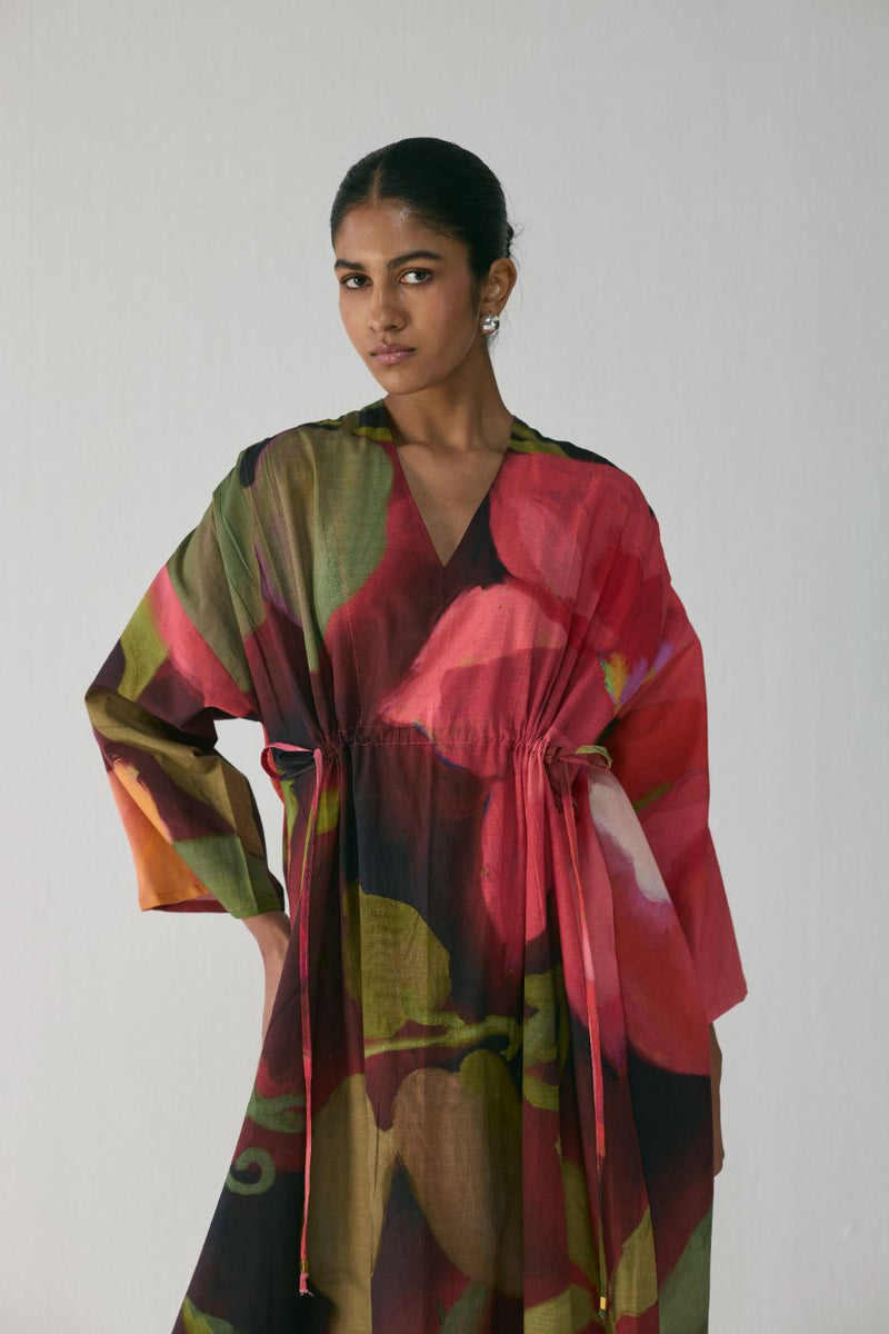 Manhattan Kaftan Dress poplin by YAM in multi color for women in Singapore