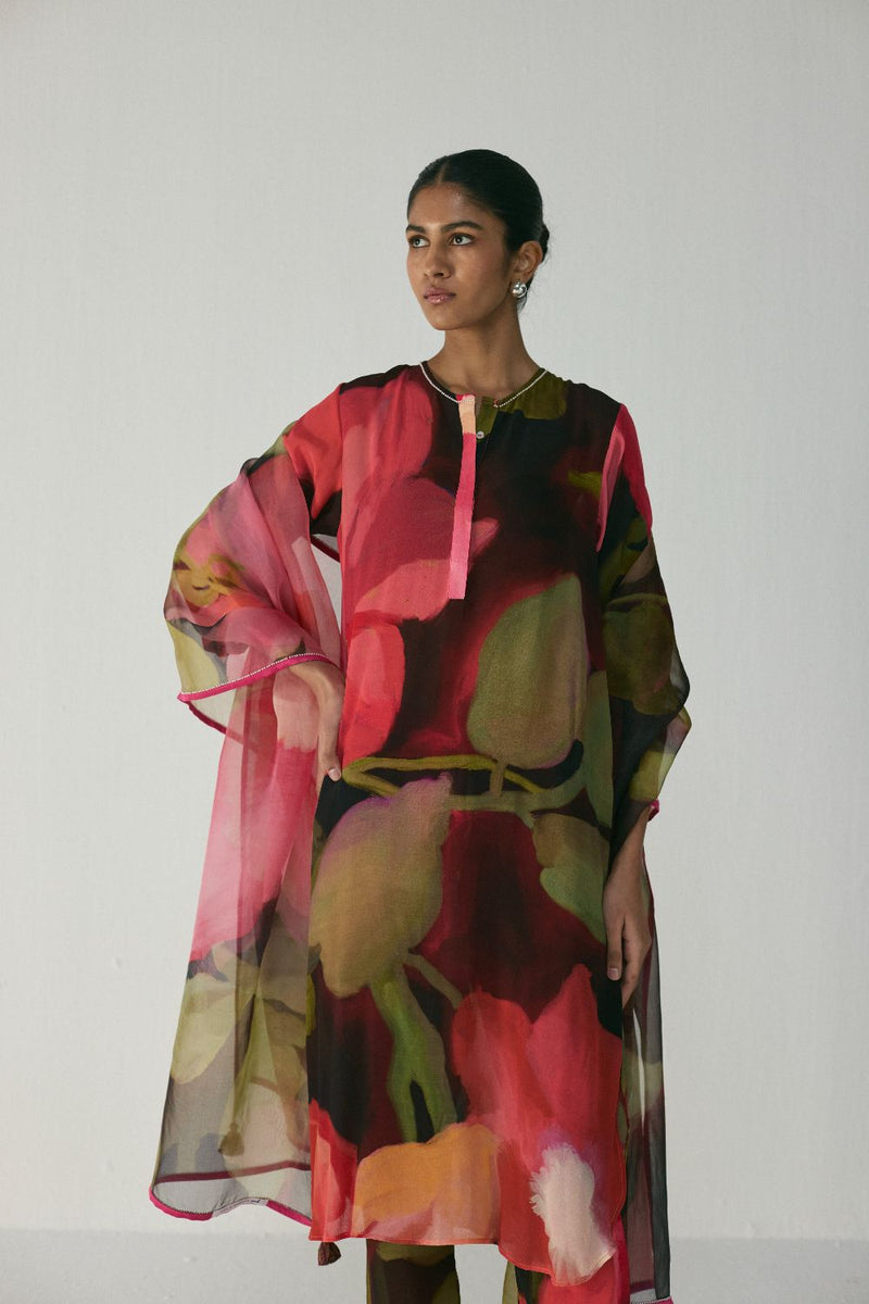 Manhattan Organza Dupatta mul by YAM in multi color for women in Singapore
