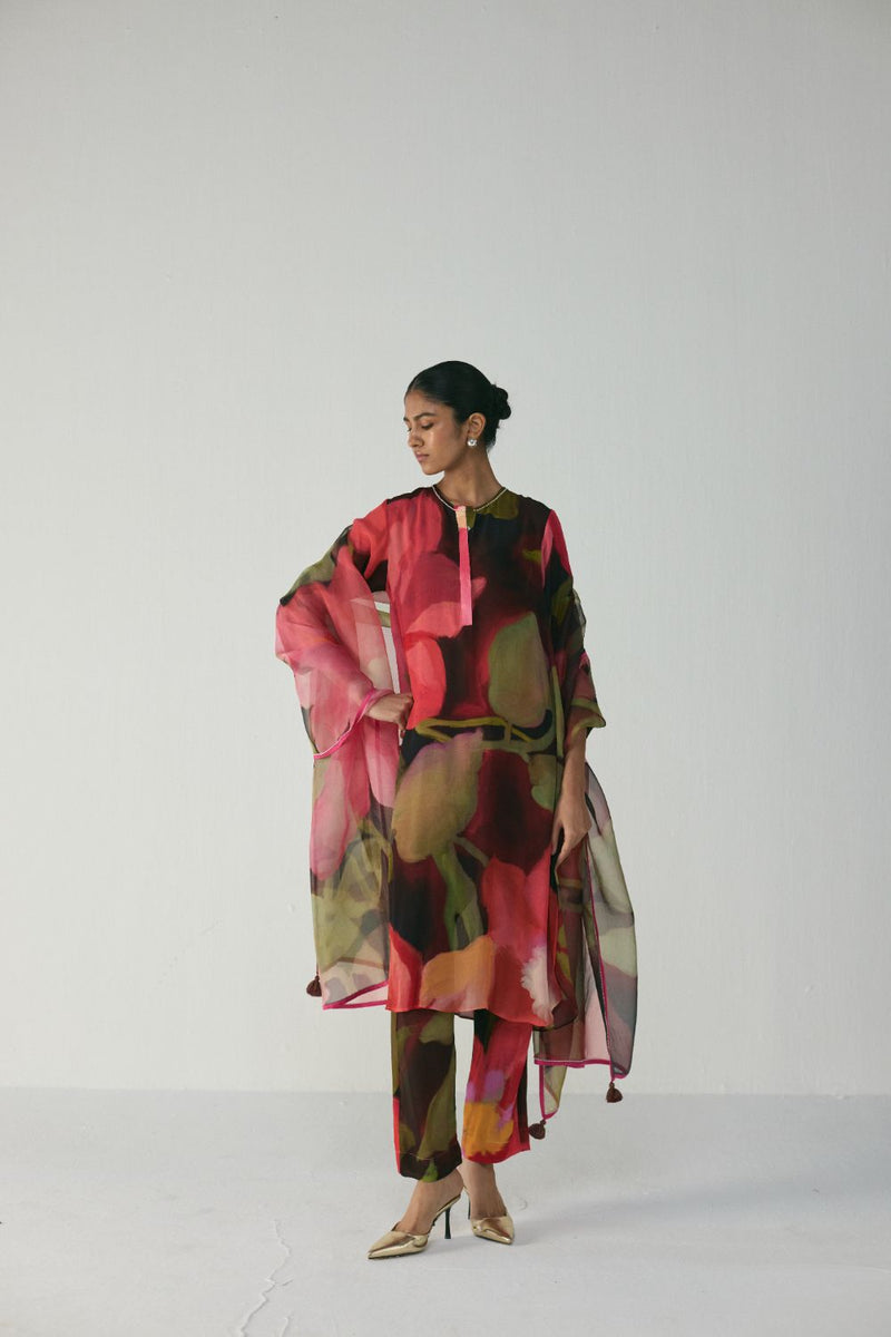 Manhattan Organza Dupatta mul by YAM in multi color for women in Singapore