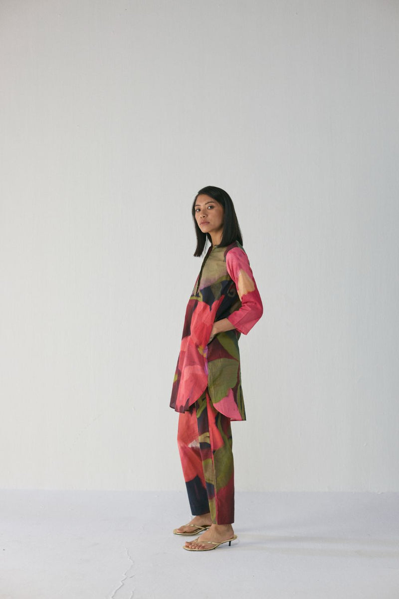 Manhattan Short Kurta Set cotton by YAM in multi color for women in Singapore