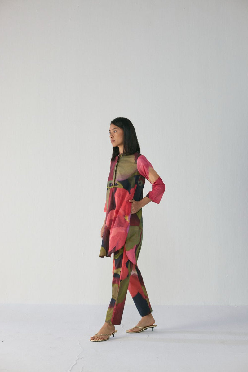 Manhattan Short Kurta Set cotton by YAM in multi color for women in Singapore