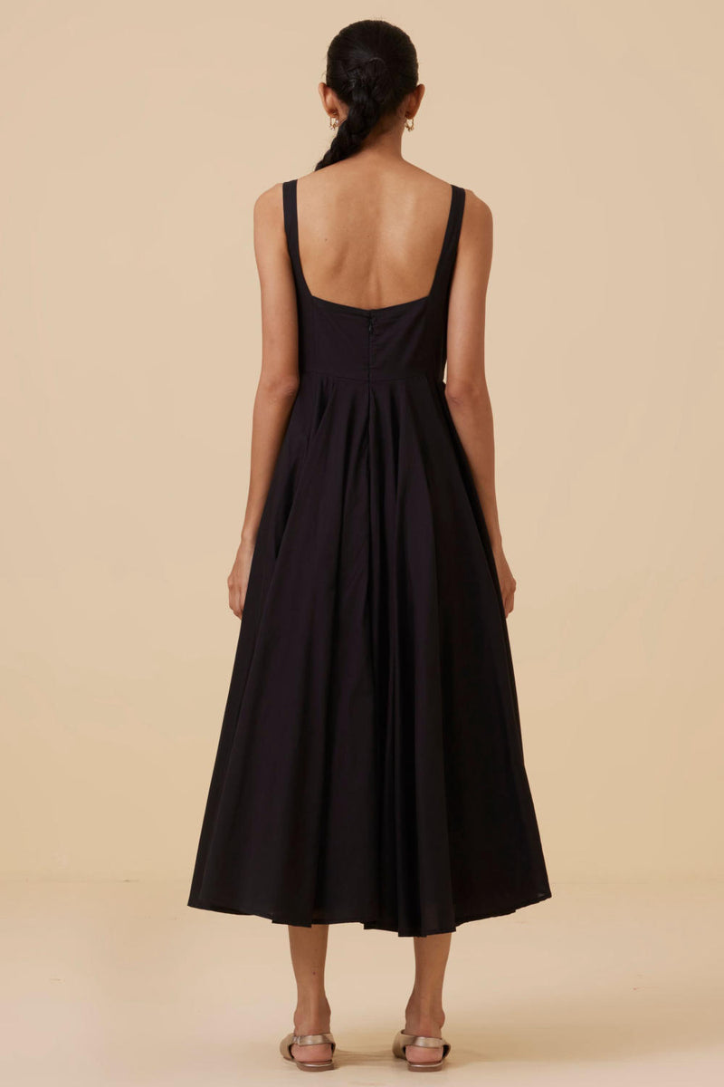 Manoor Black Organic Cotton Dress - Size L