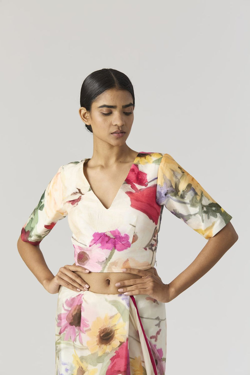MARIA BLOUSE silk by Yam in white color for women in Singapore