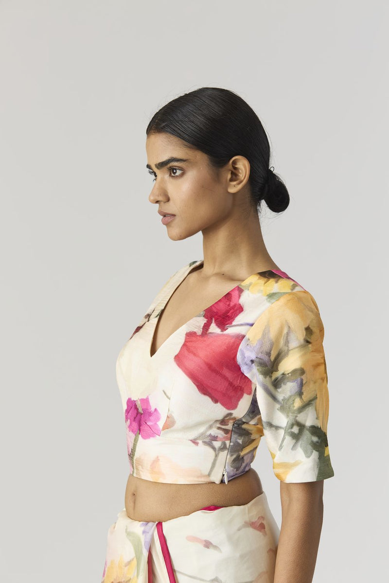MARIA BLOUSE silk by Yam in white color for women in Singapore