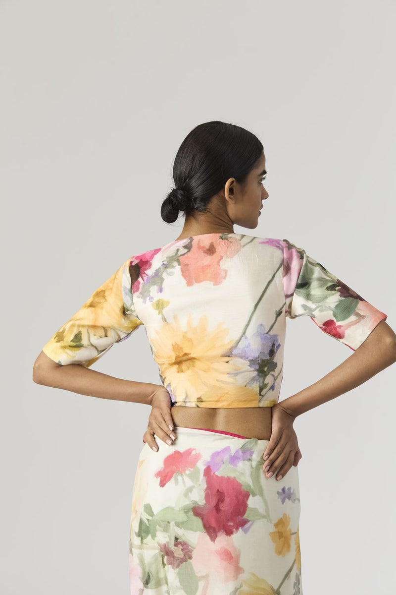 MARIA BLOUSE silk by Yam in white color for women in Singapore