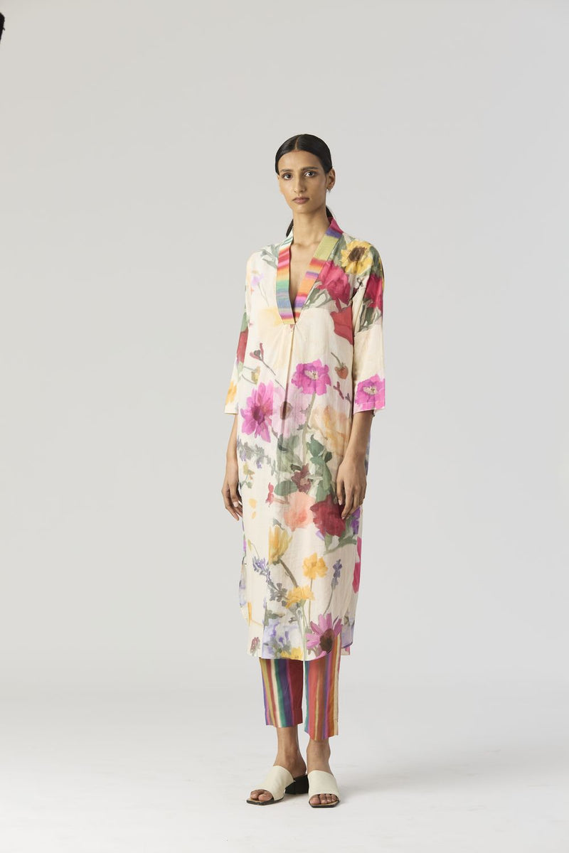 MARIA LONG KURTA SET cotton by Yam in white color for women in Singapore