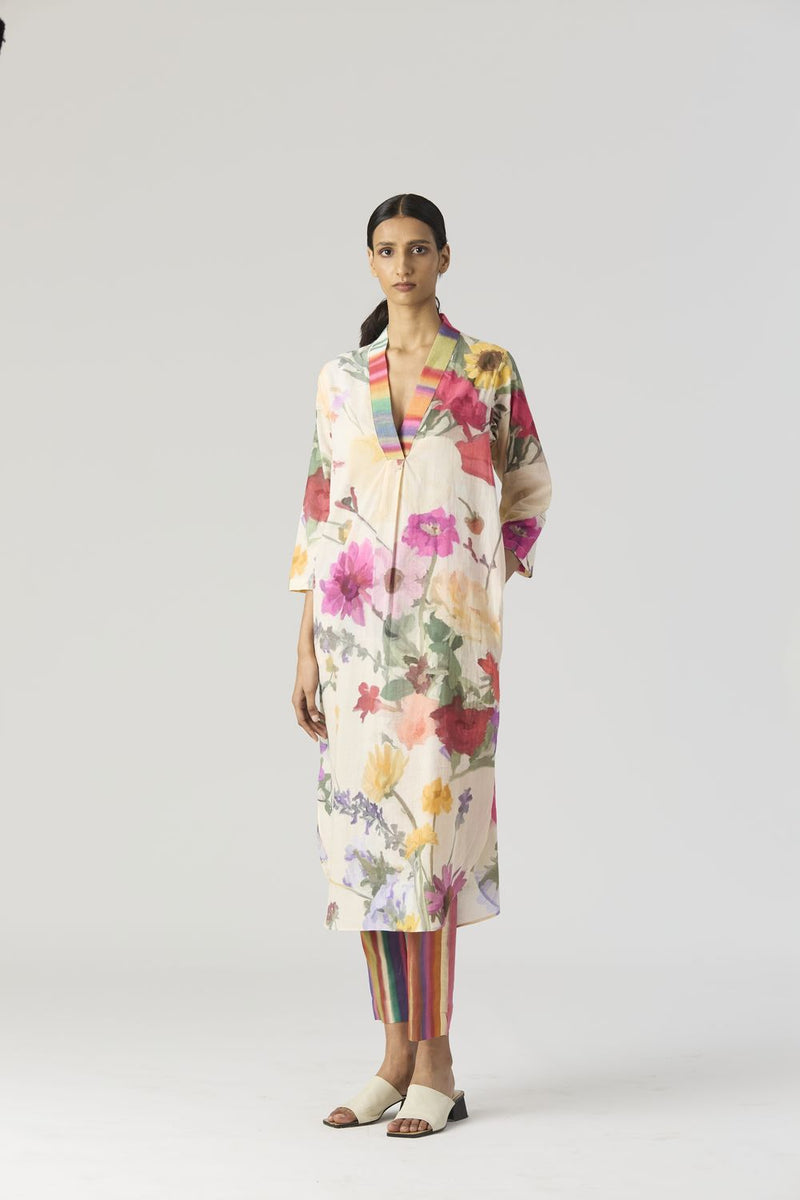 MARIA LONG KURTA SET cotton by Yam in white color for women in Singapore