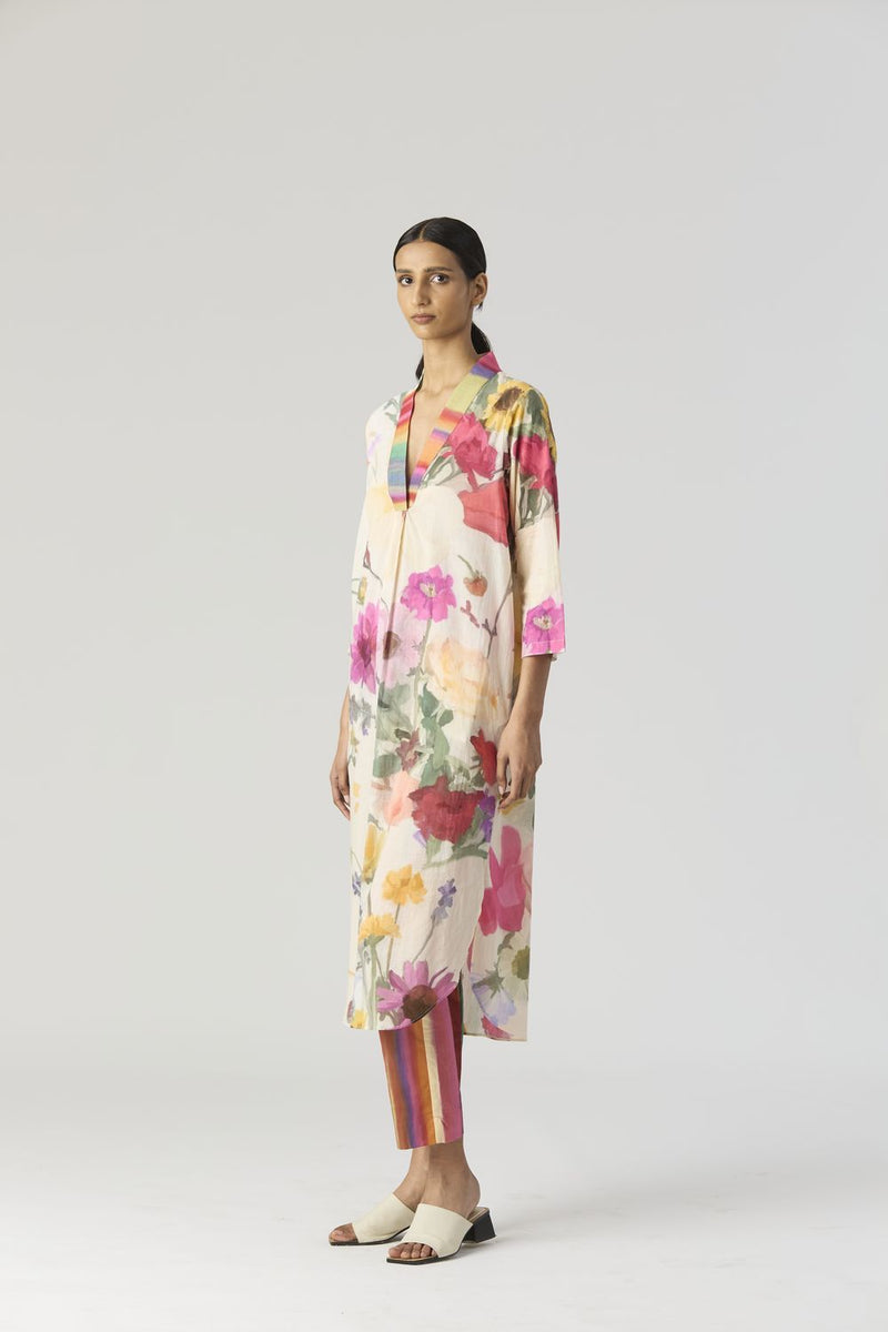 MARIA LONG KURTA SET cotton by Yam in white color for women in Singapore