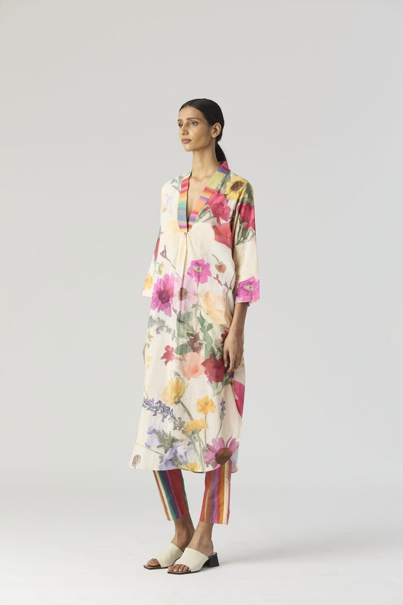 MARIA LONG KURTA SET cotton by Yam in white color for women in Singapore
