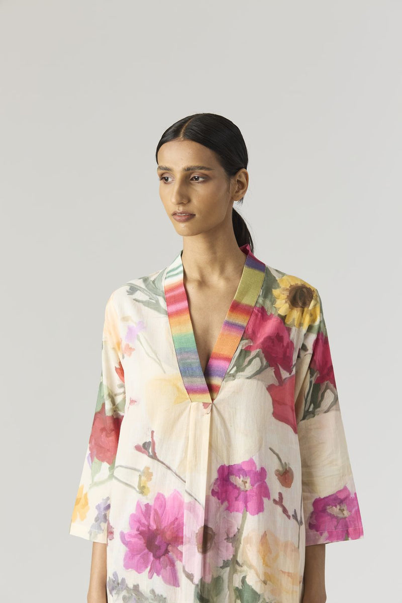 MARIA LONG KURTA SET cotton by Yam in white color for women in Singapore