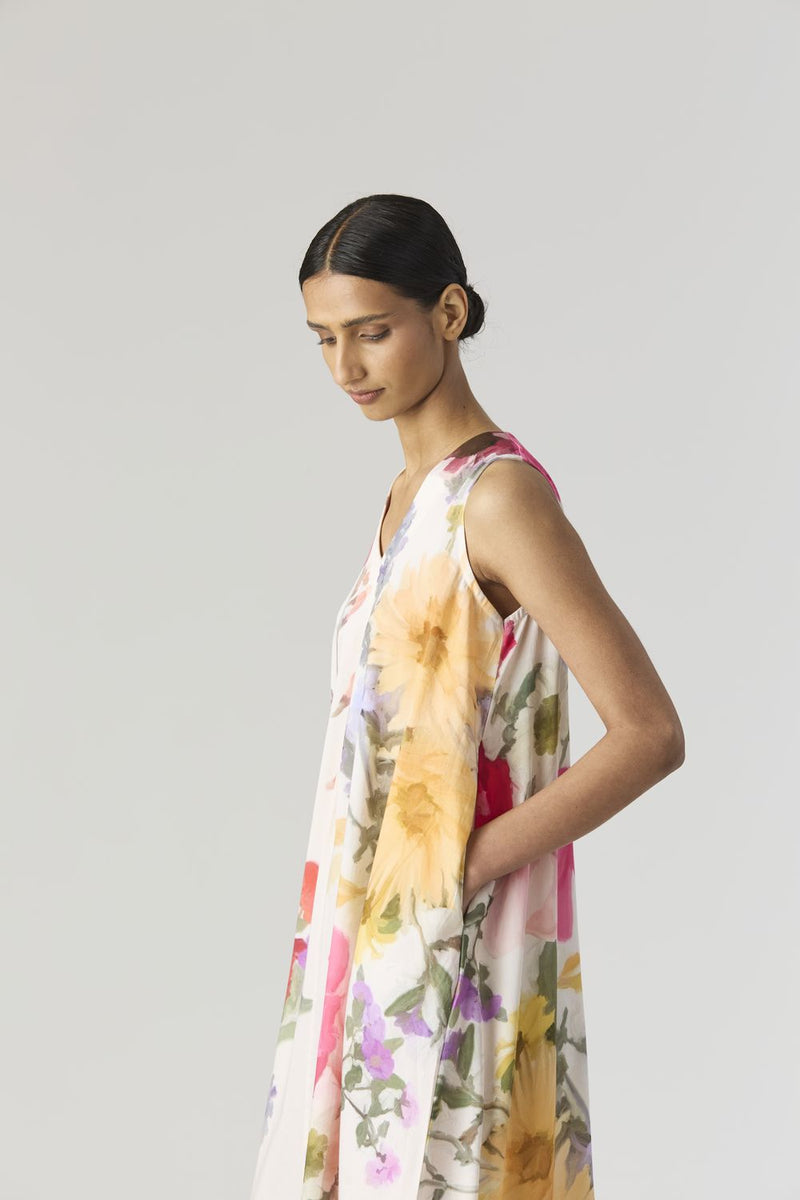 MARIA LONG DRESS satin by Yam in white color for women in Singapore