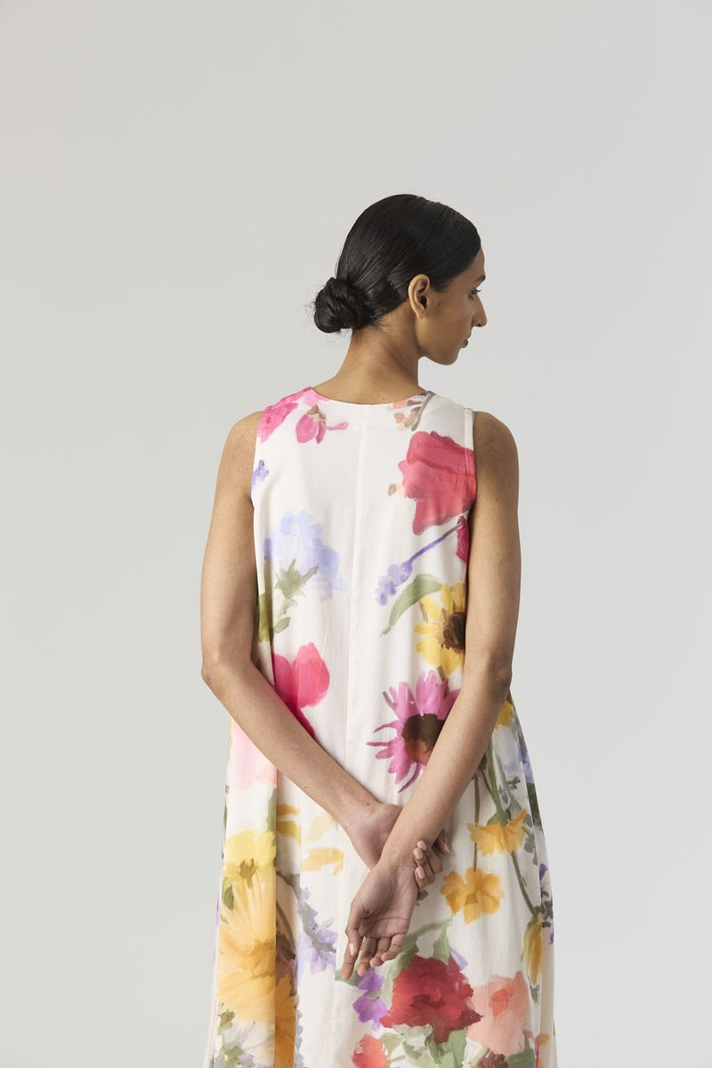 MARIA LONG DRESS satin by Yam in white color for women in Singapore