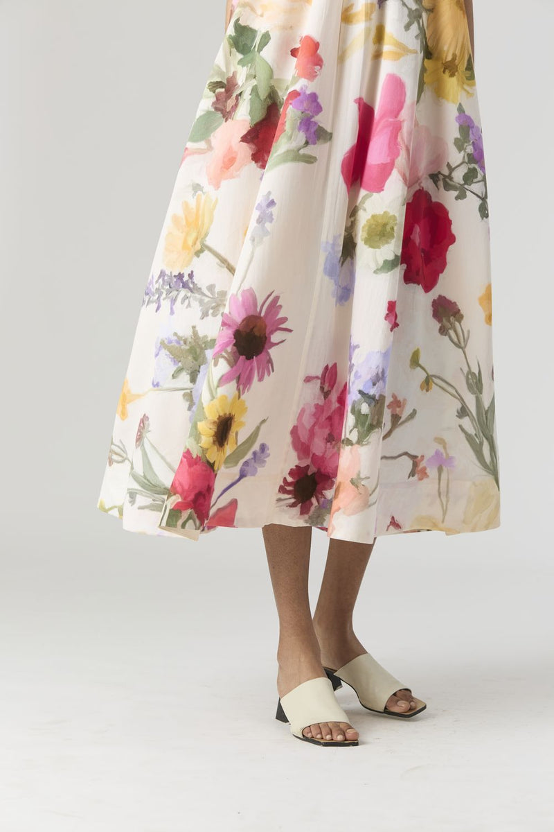 MARIA LONG DRESS satin by Yam in white color for women in Singapore