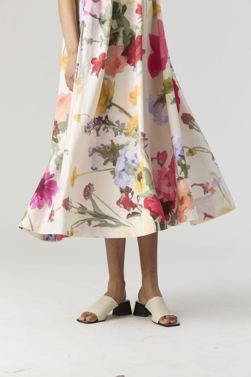 MARIA LONG DRESS satin by Yam in white color for women in Singapore