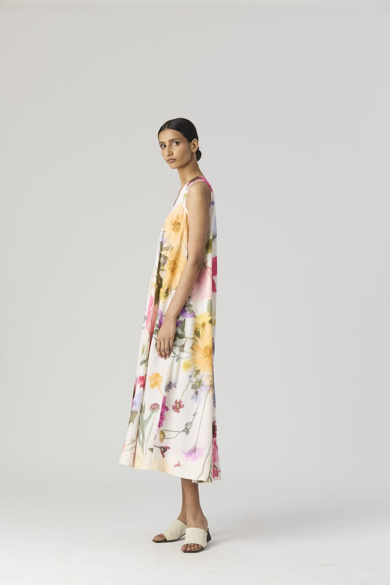 MARIA LONG DRESS satin by Yam in white color for women in Singapore