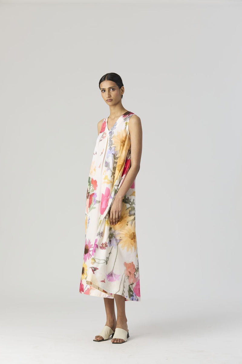 MARIA LONG DRESS satin by Yam in white color for women in Singapore