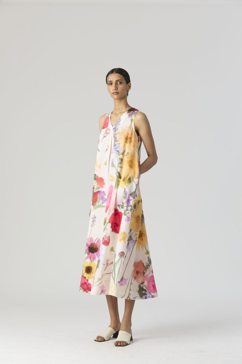 MARIA LONG DRESS satin by Yam in white color for women in Singapore