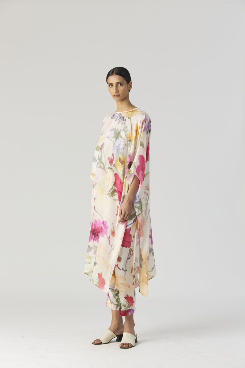 MARIA KAFTAN SET silk by Yam in white color for women in Singapore