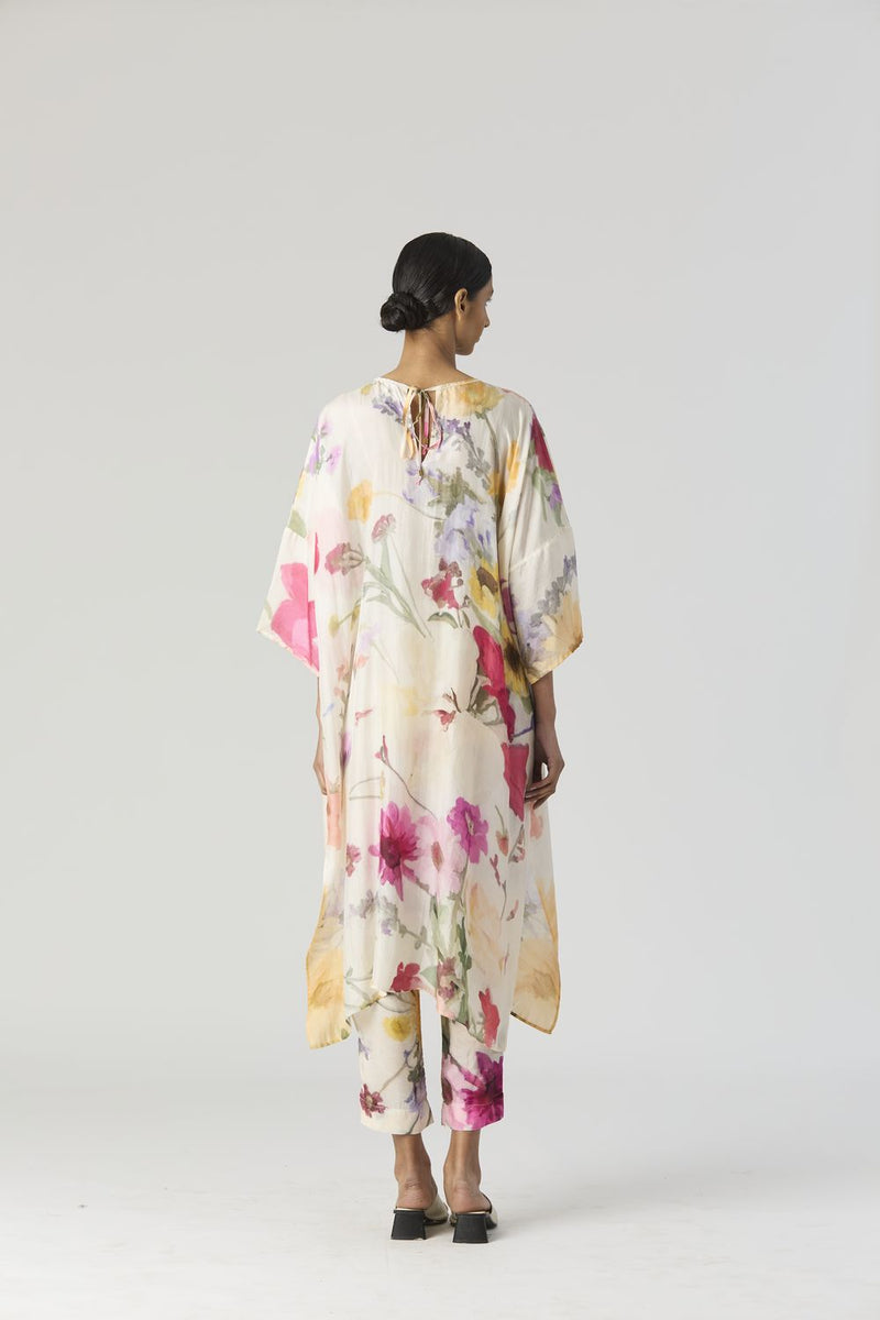MARIA KAFTAN SET silk by Yam in white color for women in Singapore