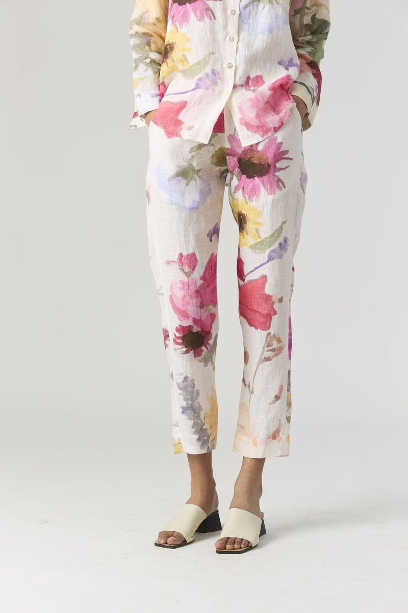 MARIA LINEN CO-ORD linen by Yam in white color for women in Singapore