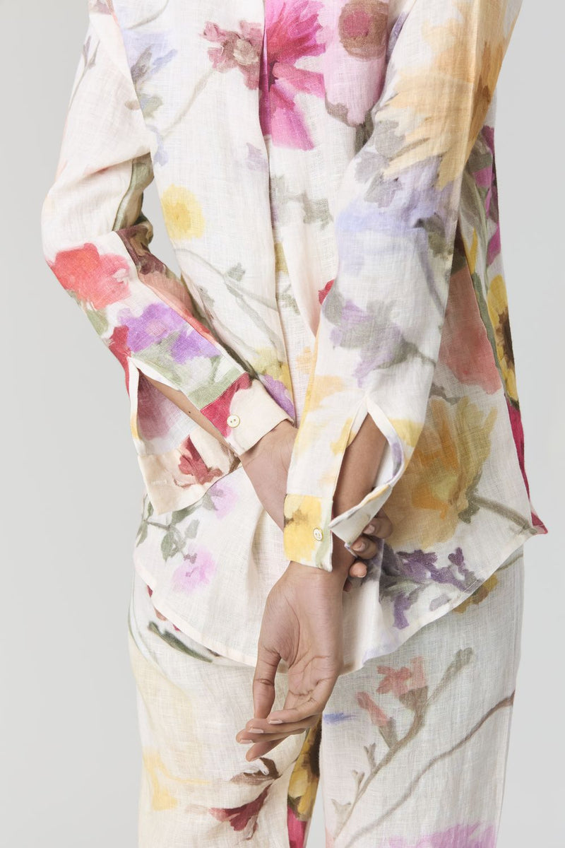 MARIA LINEN CO-ORD linen by Yam in white color for women in Singapore