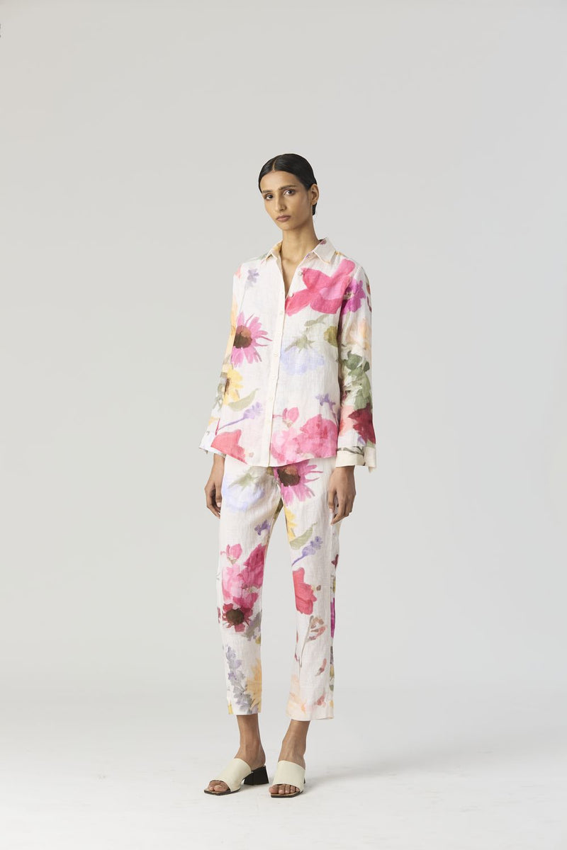 MARIA LINEN CO-ORD linen by Yam in white color for women in Singapore