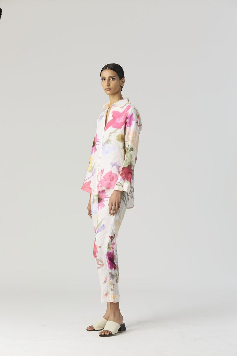 MARIA LINEN CO-ORD linen by Yam in white color for women in Singapore