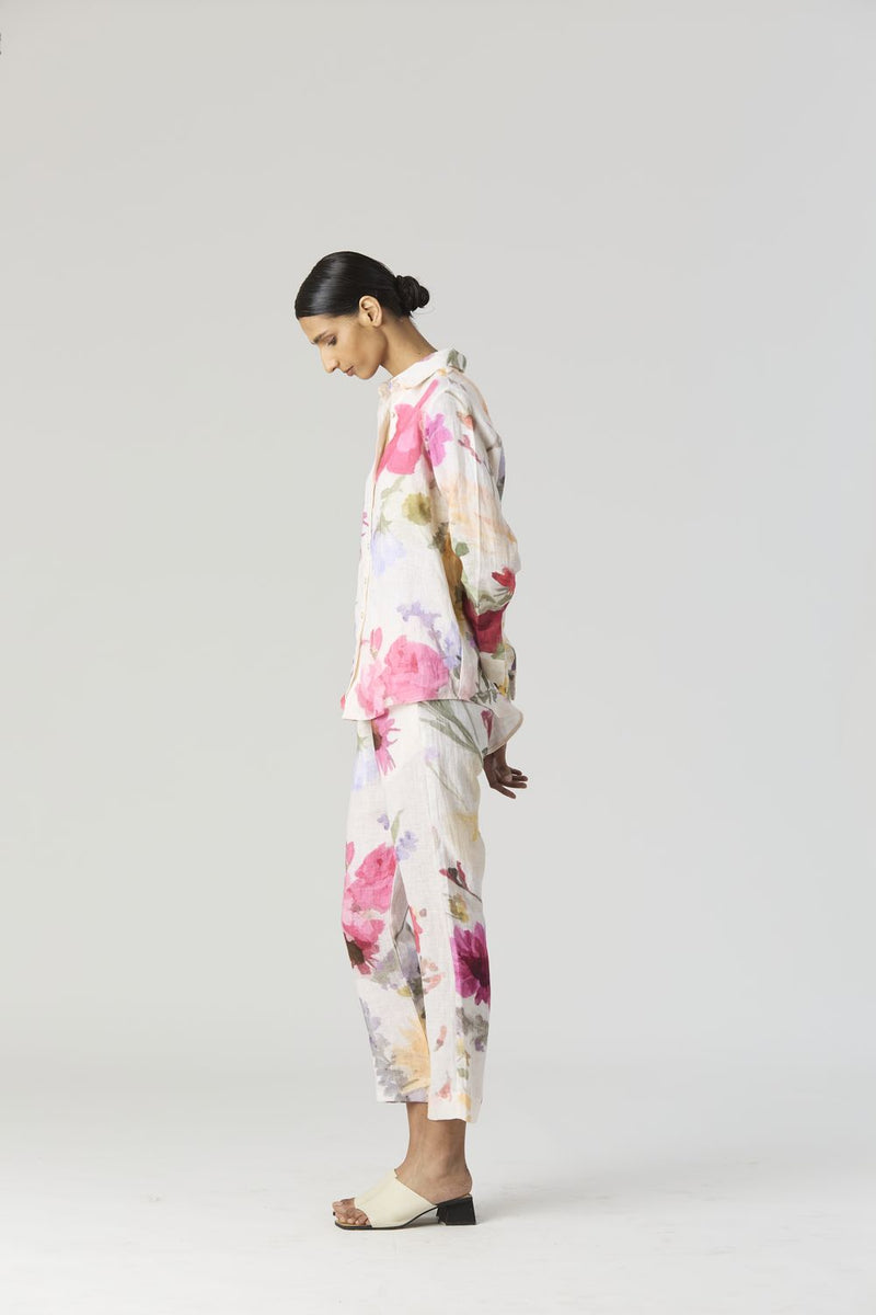 MARIA LINEN CO-ORD linen by Yam in white color for women in Singapore
