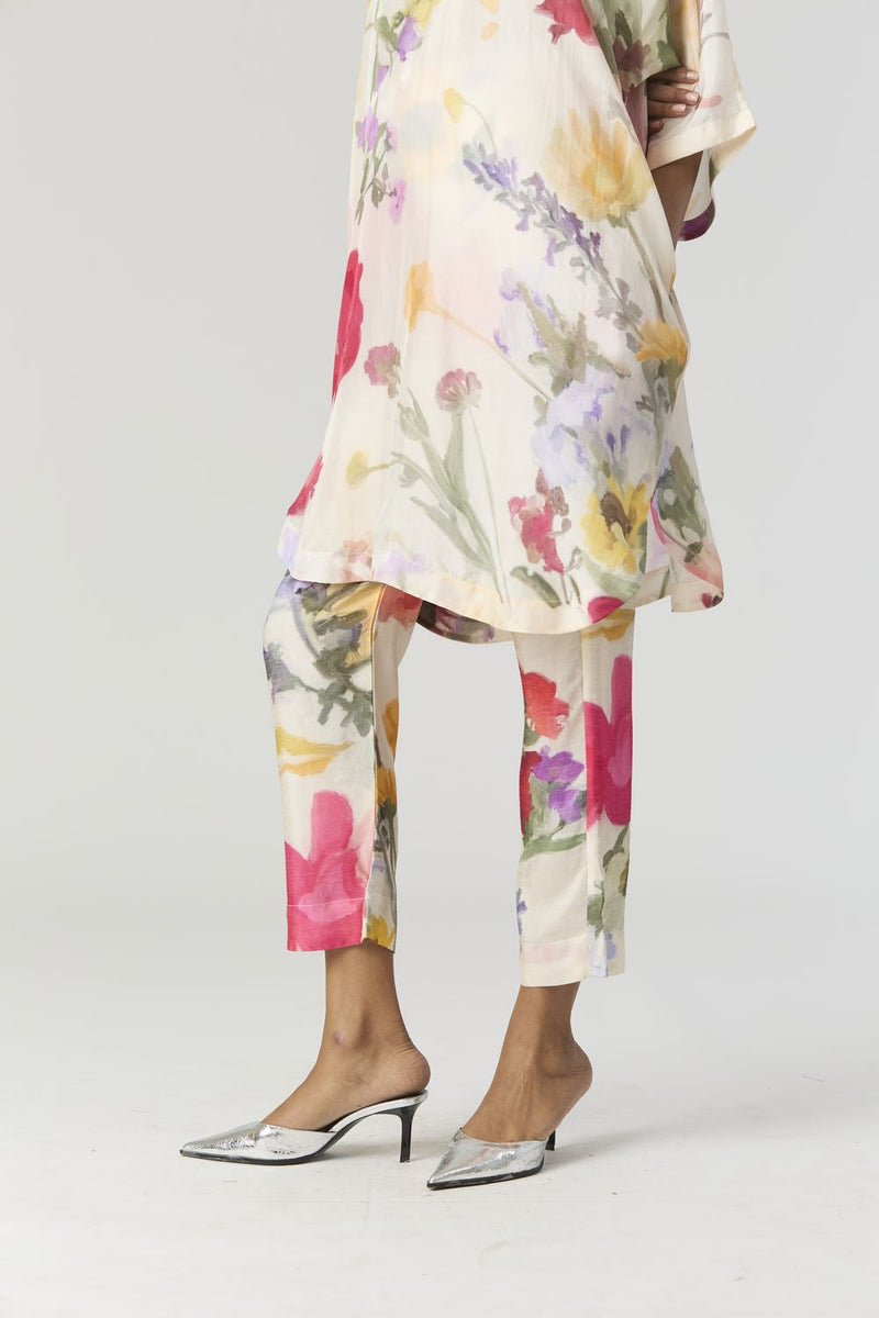 MARIA SHORT KAFTAN SET silk by Yam in white color for women in Singapore