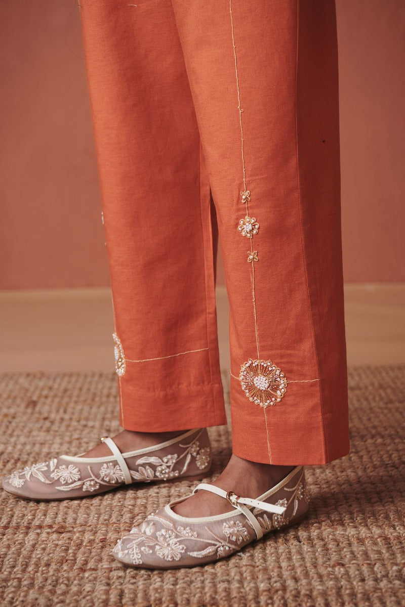 Marigold Co Linen Oversized Flared Shirt Set