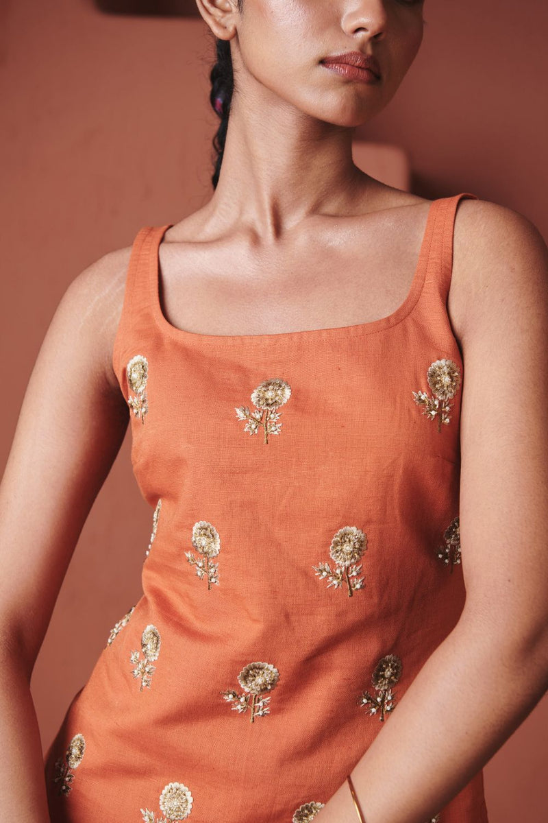 Marigold Coffee Co Linen Sleeveless Sharara Set