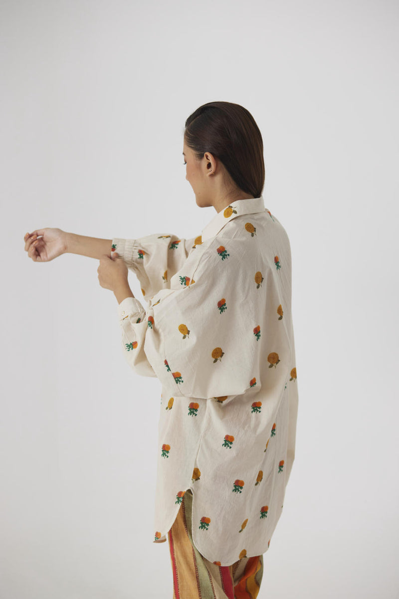 MARIGOLD CO-ORD cotton by Yam in beige color for women in Singapore