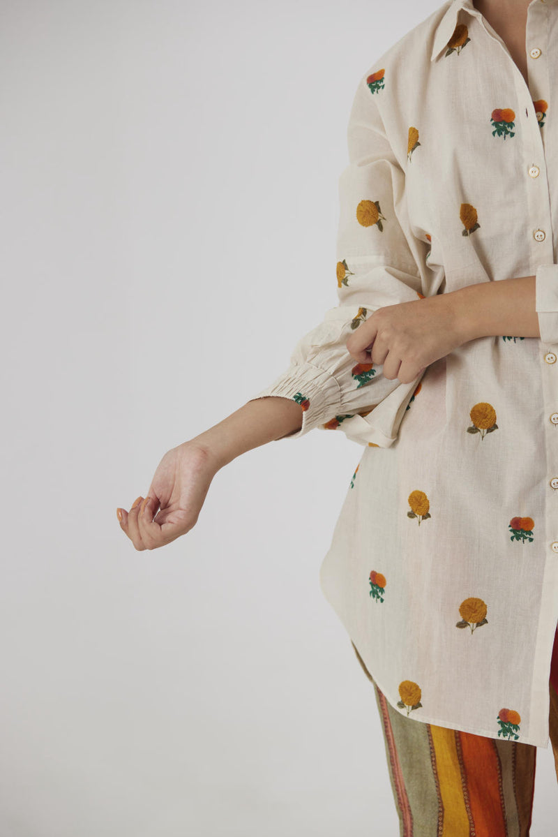 MARIGOLD CO-ORD cotton by Yam in beige color for women in Singapore