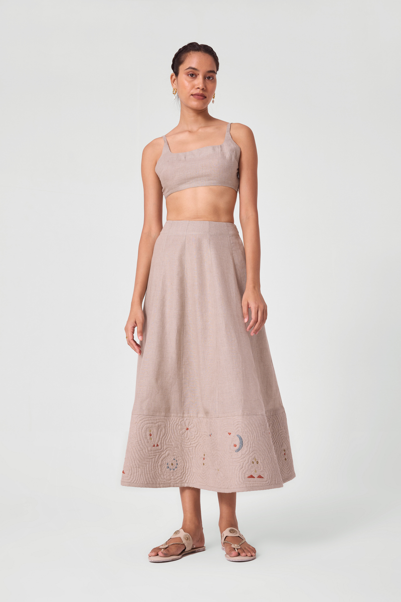 Marner Hand Quilted Embroidered Skirt