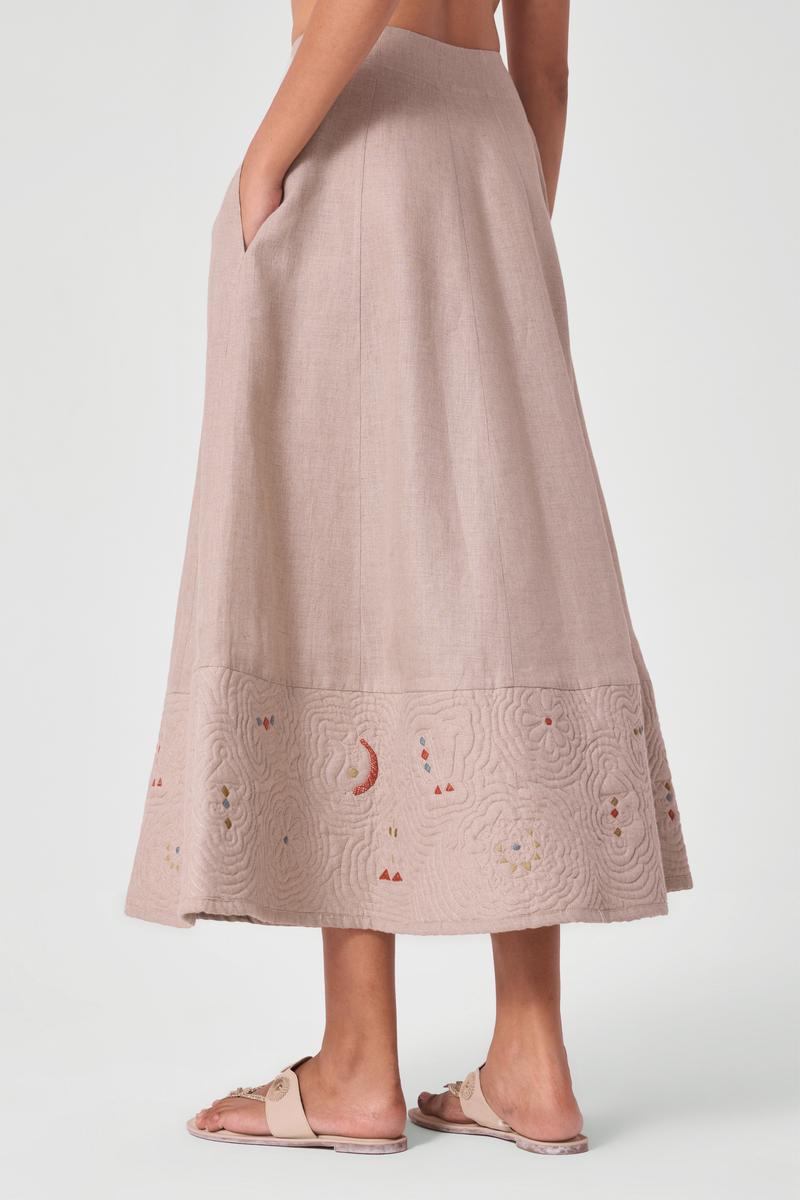 Marner Hand Quilted Embroidered Skirt