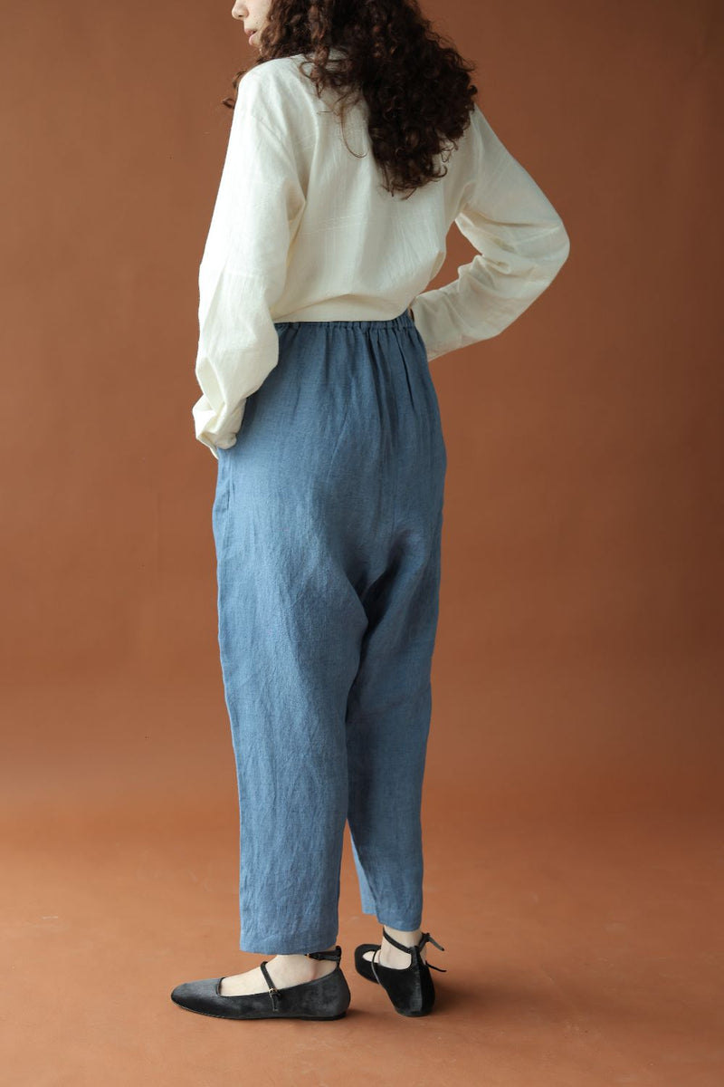 Alec-Blue linen Pants