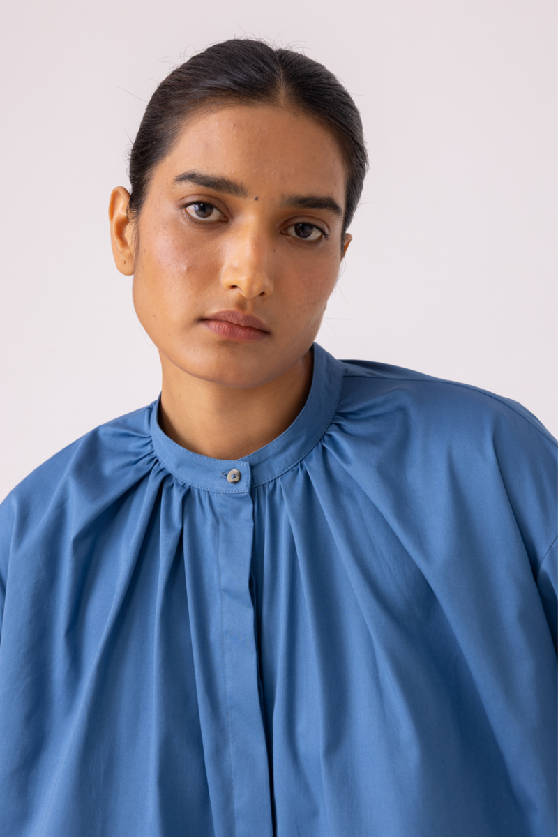 Matilda Blue Top cotton by The Summer House for women in Singapore