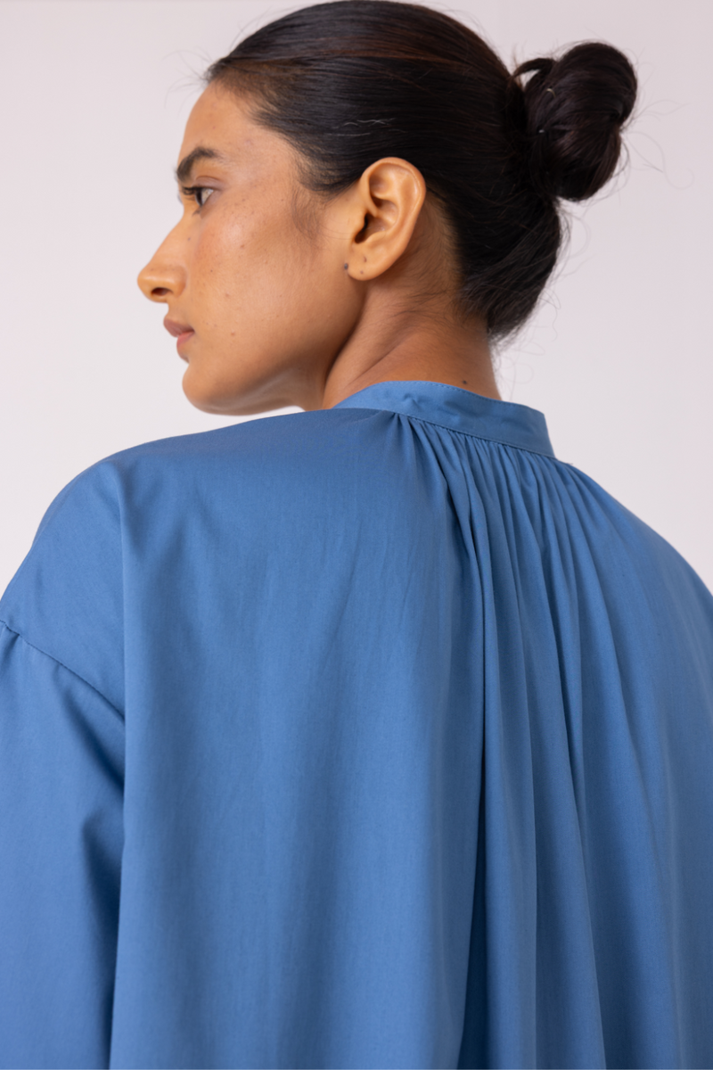 Matilda Blue Top cotton by The Summer House for women in Singapore