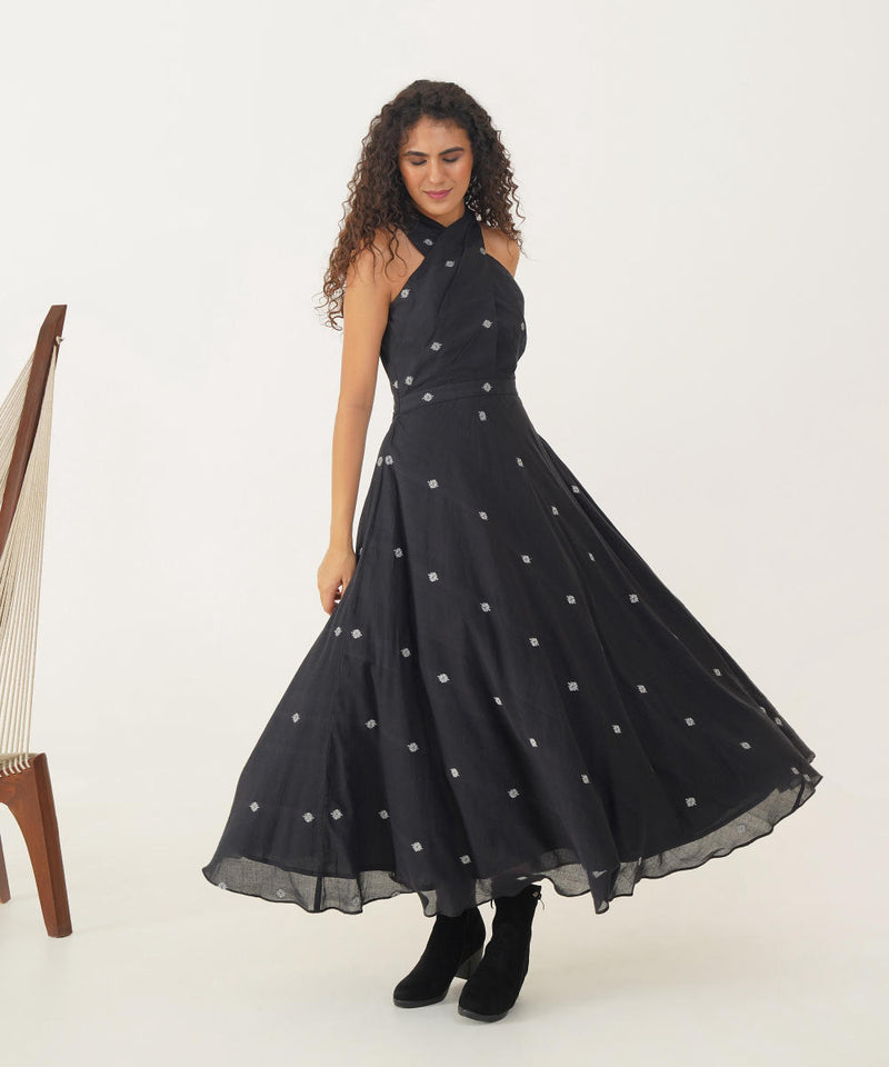 MEADOW DRESS 100% cotton Buy MEADOW DRESS from C&W | Dresses for Women by Indigo Dreams in black color for women in Singapore