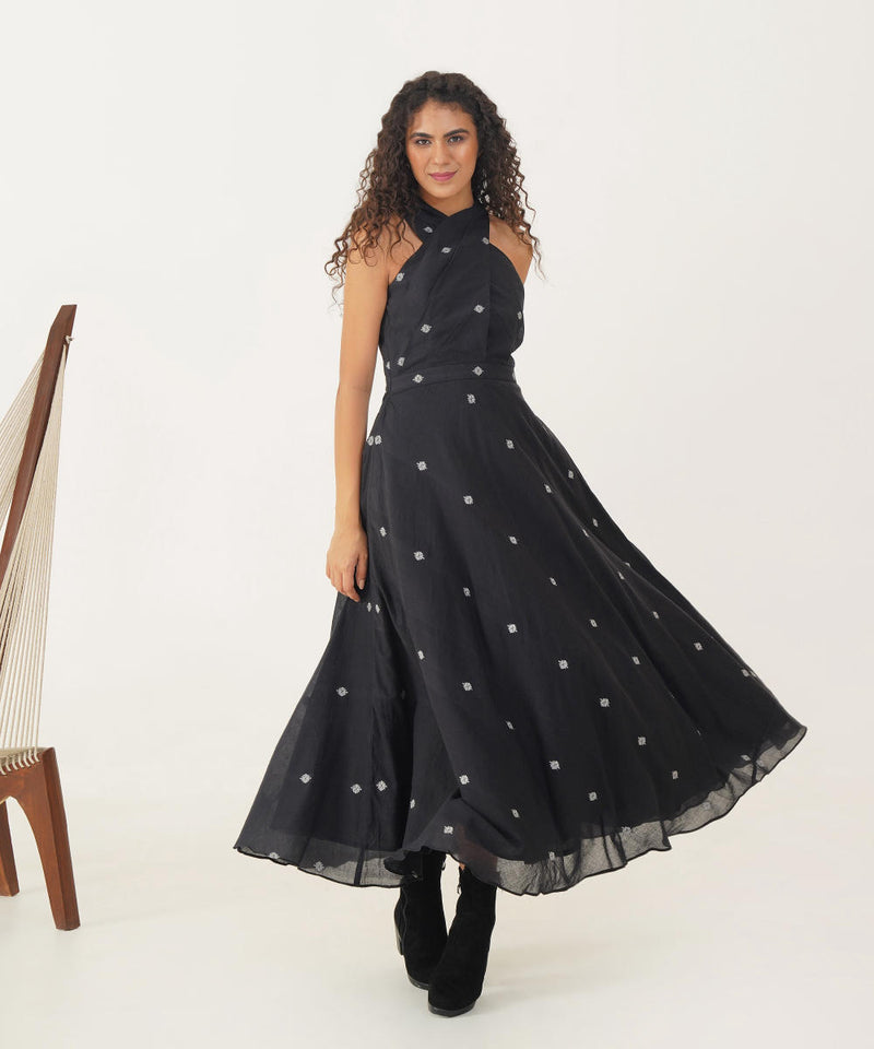 MEADOW DRESS 100% cotton Buy MEADOW DRESS from C&W | Dresses for Women by Indigo Dreams in black color for women in Singapore