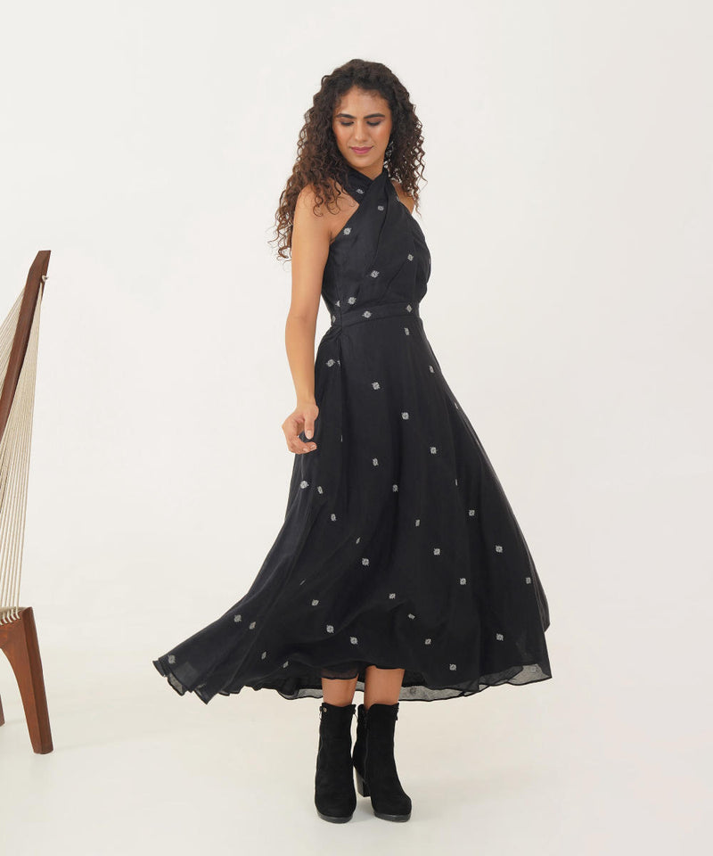 MEADOW DRESS 100% cotton Buy MEADOW DRESS from C&W | Dresses for Women by Indigo Dreams in black color for women in Singapore