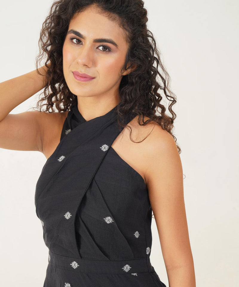 MEADOW DRESS 100% cotton Buy MEADOW DRESS from C&W | Dresses for Women by Indigo Dreams in black color for women in Singapore