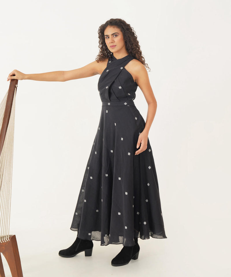 MEADOW DRESS 100% cotton Buy MEADOW DRESS from C&W | Dresses for Women by Indigo Dreams in black color for women in Singapore