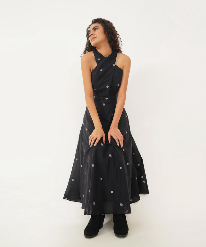 MEADOW DRESS 100% cotton Buy MEADOW DRESS from C&W | Dresses for Women by Indigo Dreams in black color for women in Singapore