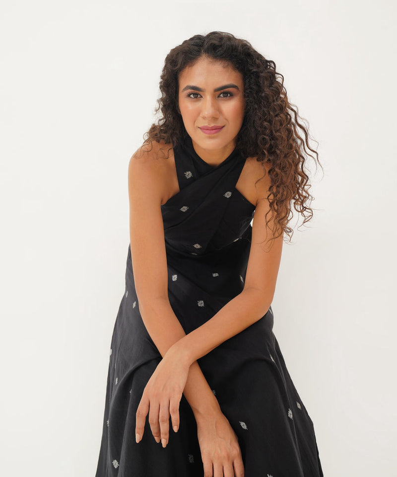 MEADOW DRESS 100% cotton Buy MEADOW DRESS from C&W | Dresses for Women by Indigo Dreams in black color for women in Singapore