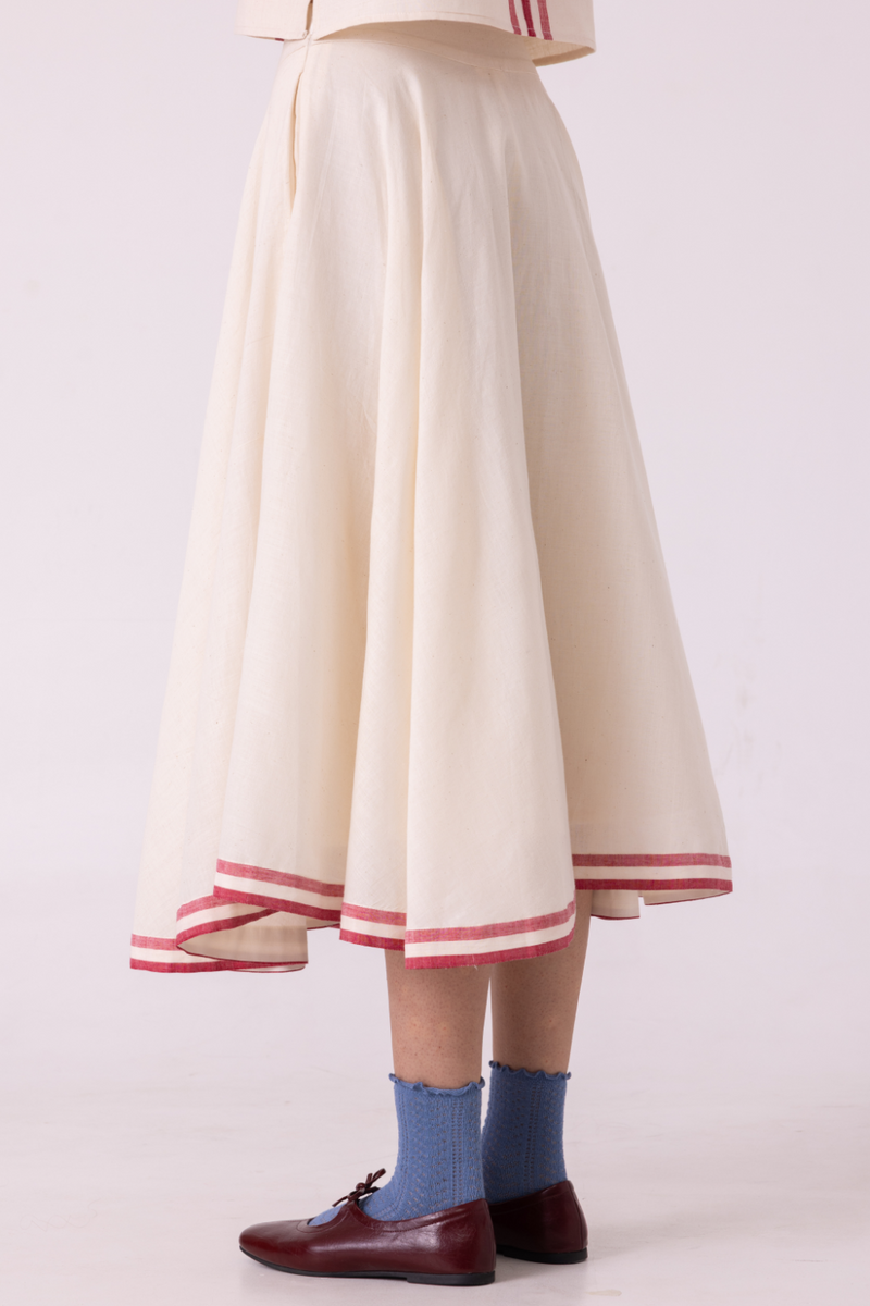 Medea Off White Handwoven Skirt cotton by The Summer House for women in Singapore