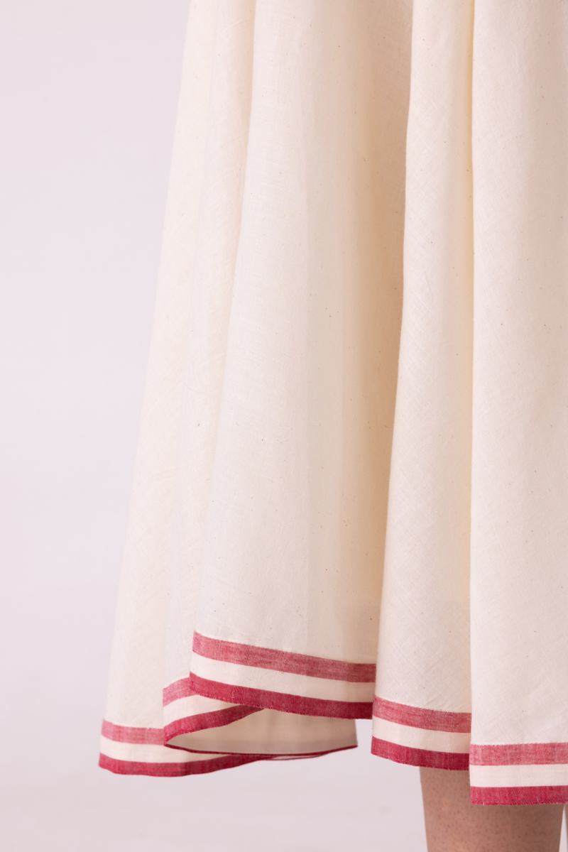 Medea Off White Handwoven Skirt cotton by The Summer House for women in Singapore