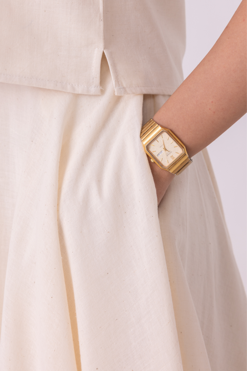 Medea Off White Handwoven Skirt cotton by The Summer House for women in Singapore