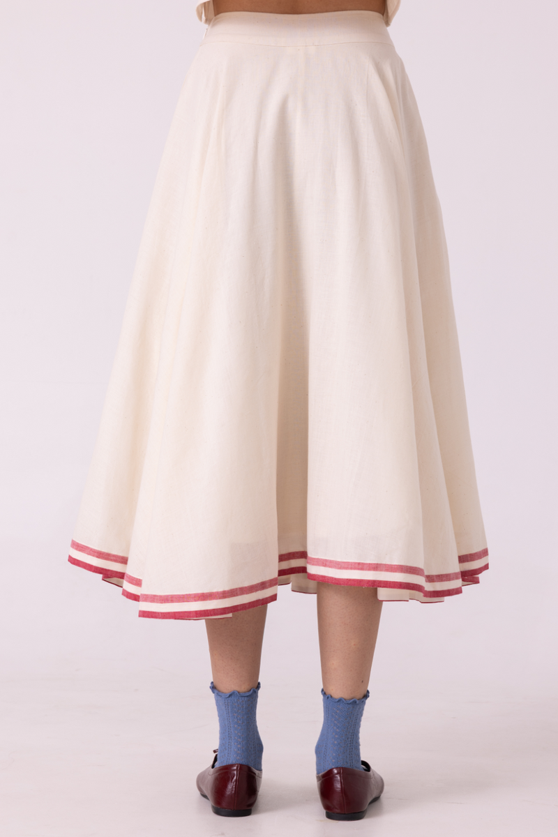 Medea Off White Handwoven Skirt cotton by The Summer House for women in Singapore