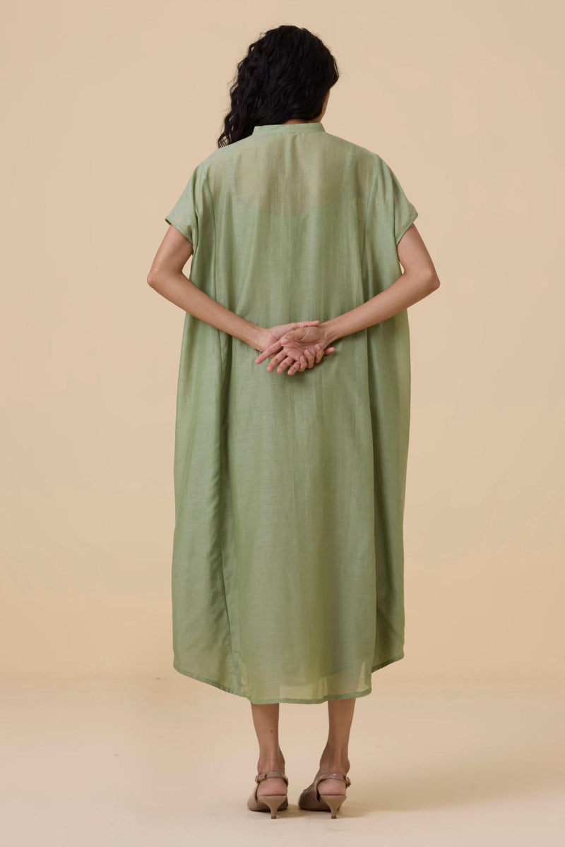 Meer Green Kaftan silk by The Summer House in green color for women in Singapore